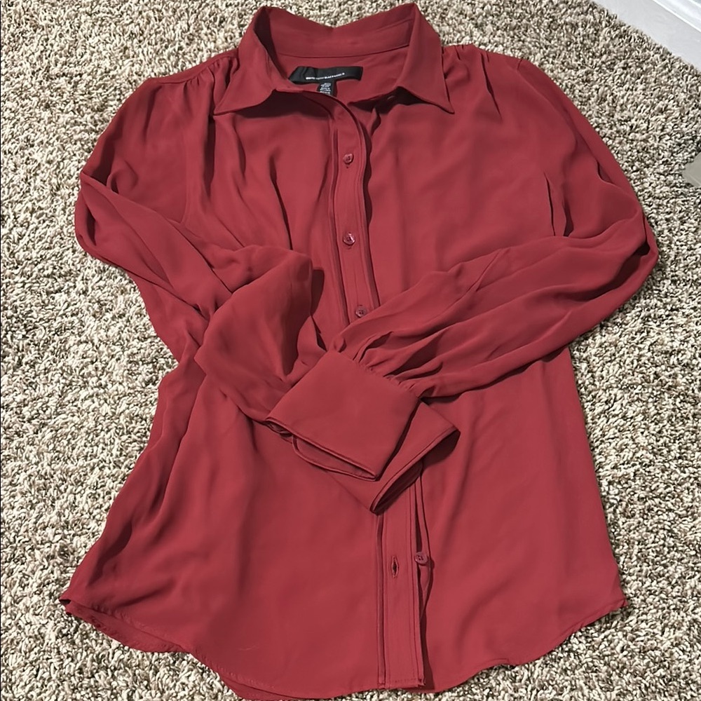 White House Black Market Soft Shirt with Piping